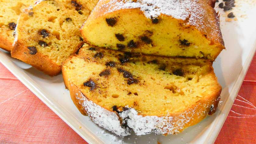 Plumcake alla zucca con gocce di cioccolato