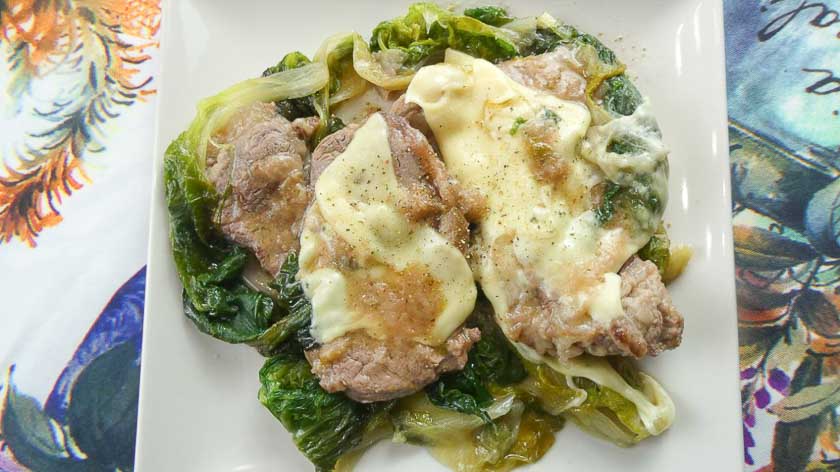 Filetto di manzo con scarola ed Emmental