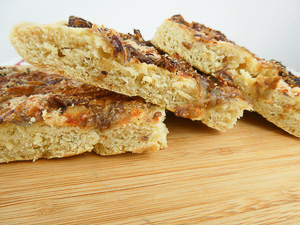 focaccia veloce con lievito istantaneo con cipolle di tropea