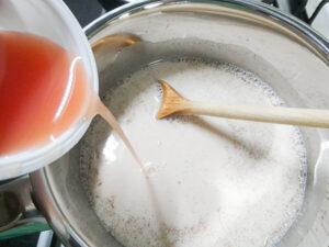 aggiungere succo di pompelmo alla crema