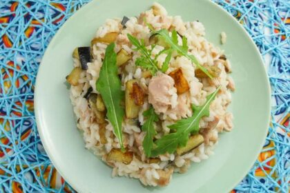 Risotto con melanzane e tonno ricetta cremosa e facile